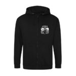 Hanorac negru cu fermoar "Respect 89"